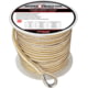 Extreme Max 3006.2261 Boattector Premium Double Braid Nylon Anchor Line With Thimble - 1/2in, White &amp; Gold, 3006.2261