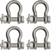 Extreme Max Boattector Stainless Steel Bolt Type Anchor Shackle, 7/16in, Pack of 4, 3006.8375.4