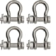 Extreme Max Boattector Stainless Steel Bolt Type Anchor Shackle, 7/16in, Pack of 4, 3006.8375.4