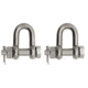 Extreme Max Boattector Stainless Steel Bow Shackle, 1/2in, Pack of 2, 3006.8297.2