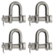 Extreme Max Boattector Stainless Steel Bow Shackle, 1/2in, Pack of 4, 3006.8297.4
