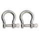 Extreme Max Boattector Stainless Steel Bow Shackle, 1/4in, Pack of 2, 3006.8288.2