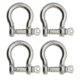 Extreme Max Boattector Stainless Steel Bow Shackle, 1/4in, Pack of 4, 3006.8288.4