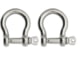 Extreme Max Boattector Stainless Steel Bow Shackle, 5/8in, Pack of 2, 3006.8299.2