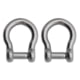 Extreme Max Boattector Stainless Steel Bow Shackle With No Snag Pin, 3/8in, Pack of 2, 3006.8411.2