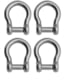 Extreme Max Boattector Stainless Steel Bow Shackle With No Snag Pin, 1/4in, Pack of 4, 3006.8405.4