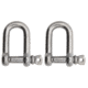 Extreme Max Boattector Stainless Steel D Shackle, 3/8in, Pack of 2, 3006.8243.2