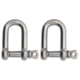 Extreme Max Boattector Stainless Steel D Shackle, 3/8in, Pack of 2, 3006.8243.2