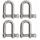 Extreme Max Boattector Stainless Steel D Shackle, 5/16in, Pack of 4, 3006.8239.4