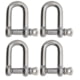 Extreme Max Boattector Stainless Steel D Shackle, 5/16in, Pack of 4, 3006.8239.4