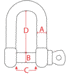 Extreme Max Boattector Stainless Steel D Shackle, 1/4in, Pack of 4, 3006.8237.4