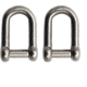 Extreme Max Boattector Stainless Steel D Shackle With No Snag Pin, 1/2in, Pack of 2, 3006.8402.2
