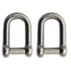 Extreme Max Boattector Stainless Steel D Shackle With No Snag Pin, 5/16in, Pack of 2, 3006.8396.2