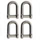 Extreme Max Boattector Stainless Steel D Shackle With No Snag Pin, 3/8in, Pack of 4, 3006.8399.4