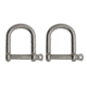 Extreme Max Boattector Stainless Steel Wide D Shackle, 1/4in, Pack of 2, 3006.8225.2