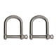 Extreme Max Boattector Stainless Steel Wide D Shackle, 1/4in, Pack of 2, 3006.8225.2