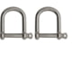Extreme Max Boattector Stainless Steel Wide D Shackle, 5/16in, Pack of 2, 3006.8228.2