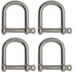 Extreme Max Boattector Stainless Steel Wide D Shackle, 5/16in, Pack of 4, 3006.8228.4