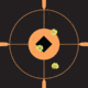EZ-Aim Adhesive Paper Splash Shooting Targets, Crosshair Bullseye, 12-Pack, Black/Orange, 12 in x 12 in, 15376
