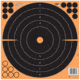 EZ-Aim Allen Adhesive Paper Splash Shooting Targets Bullseye 12in Square Black/Orange 100/ct, 15305