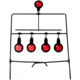 EZ-Aim Deflector Resetting Spinner Target System, Black/Red, 16 in x 22.5 in, 15340