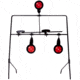 EZ-Aim Deflector Resetting Spinner Target System, Black/Red, 16 in x 22.5 in, 15340