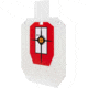 EZ-Aim Hardrock AR500 IPSC Silhouette Shooting Target, White/Red/Black, 14.875 in x 9 in, 15371