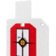 EZ-Aim Hardrock AR500 IPSC Silhouette Shooting Target, White/Red/Black, 14.875 in x 9 in, 15371