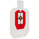 EZ-Aim Hardrock AR500 IPSC Silhouette Shooting Target, White/Red/Black, 14.875 in x 9 in, 15371
