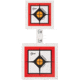 EZ-Aim Hardrock AR500 Square Spinner Targets &amp; Stand, Rimfire Rounds &amp; Centerfire Pistols, White/Red/Black, 9.5W x 22.75H, 15365