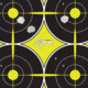 EZ-Aim Non-Adhesive Paper Splash Shooting Targets, 6 Spot Bullseyes, 8-Pack, Black/Chartreuse, 12 in x 18 in, 15355