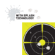 EZ-Aim Non-Adhesive Paper Splash Shooting Targets, 6 Spot Bullseyes, 8-Pack, Black/Chartreuse, 12 in x 18 in, 15355