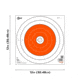 EZ-Aim Paper Shooting Target, Bullseye, 12in Square, Orange/White, 15496