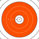 EZ-Aim Paper Shooting Target, Bullseye, 12in Square, Orange/White, 15496