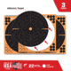 EZ-Aim Splash Reactive Adhesive Paper Shooting Targets, Bullseye, 12in Square, 3-Targets Per Pack, Black/Orange, 15580