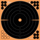 EZ-Aim Splash Reactive Adhesive Paper Shooting Targets, Bullseye, 12in Square, 3-Targets Per Pack, Black/Orange, 15580
