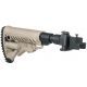 FAB Defense M4 Folding, Collapsible Buttstock w/ Shock Absorber for AK47 - Polymer Joint, Flat Dark Earth, FX-M4AKPSBT