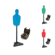 FAB Defense Self-Healing Screaming Target with Two Torsos, Blue, Green, Red