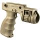 FAB Defense Tactical Grip &amp; 1in. Flashlight Adapter w/ Activation Trigger, Desert Tan, fx-tgript