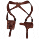 Falco Holsters Horizontal Leather Shoulder Holster with a Harness and Double Magazine Pouch, 7195