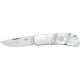 Fallkniven Tre Kronor de Luxe Folding Knife,Laminate Powder Steel Blade, Mother of Pearl Handle FNTK3MOP