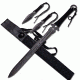 Fantasy Master Fixed Blade, 28in, Stainless Steel Blade, Black Cord Wrapped Full Tang Stainless Steel Handle FM-655