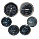Faria Beede Instruments Box Set of 6 Gauges - Speed, Tach, Fuel Level, Voltmeter, Water, Temp &amp; Oil PSI - Chesapeake Black w/Stainless Steel Bezel 74919