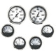 Faria Beede Instruments Spun Silver Box Set of 6 Gauges f/ Inboard Engines - Speed, Tach, Voltmeter, Fuel Level, Water Temperature &amp; Oil 74666