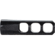 Faxon Firearms .620in Streamline 3 Port Muzzle Brake, Steel, QPQ Nitride, Black, Small, FFMD556S63PSQPQ