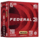 Federal Premium, .45 ACP, 230 Grain, Full Metal Jacket, Brass, Centerfire Pistol Ammo, 200 Round, WM52332