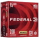 Federal Premium, .45 ACP, 230 Grain, Full Metal Jacket, Brass, Centerfire Pistol Ammo, 200 Round, WM52332