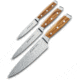 FELIX 3-Piece Olivewood Knife Set, Satin X50CrMoV15, 8in Blade Chef's/7in Blade Utility/4in Blade Paring, Olive Wood Handle, 830333