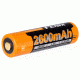 Fenix 18650 3.6V 2600mAh Protected Li-ion Rechargeable Button Top Battery, Orange, ARB-L18-2600