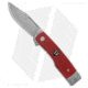 Finch Hatfield Flipper Folding Knife, 2.75in, 154CM, Clip Point Blade, Micarta Red Handle, Gray/Red, 6.25in, BHQ-182128